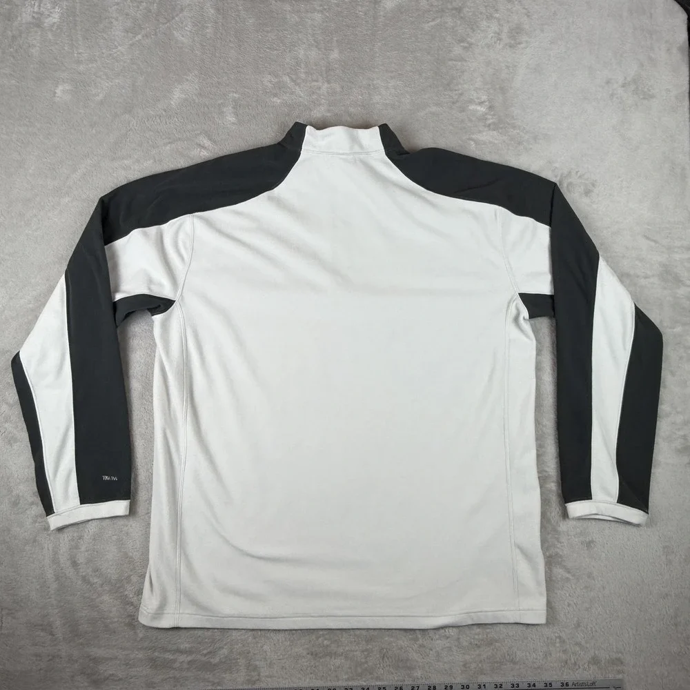 The North Face TKA 100 Fleece Pullover Mens XL White Gray 1/4 Zip Colorblock